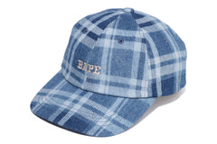 BAPE CHECK DENIM PANEL CAP