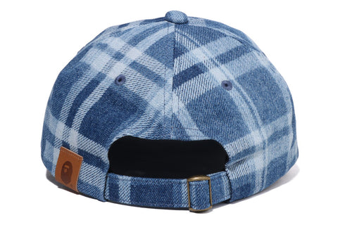 BAPE CHECK DENIM PANEL CAP