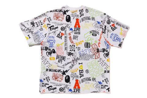 HAND DRAW PATTERN RELAXED FIT TEE