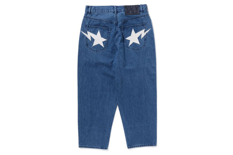 METAL LOGO PIN DENIM PANTS