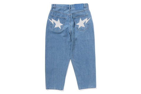 METAL LOGO PIN DENIM PANTS