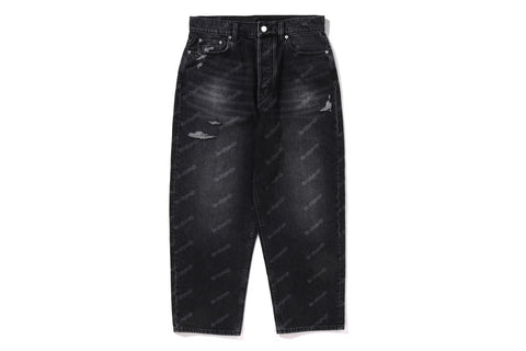 BAPE HEXAGRAM LASER DESTROY DENIM PANTS
