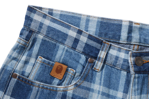 BAPE CHECK DENIM PANTS