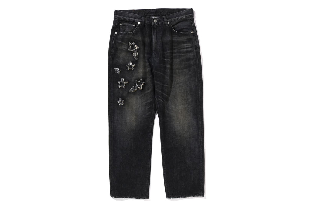STA PATCH WORK LOOSE FIT DENIM PANTS