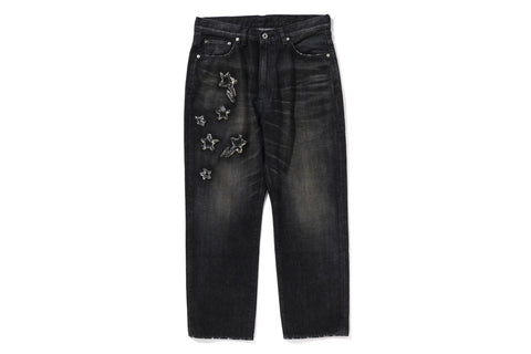 STA PATCH WORK LOOSE FIT DENIM PANTS