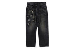 STA PATCH WORK LOOSE FIT DENIM PANTS