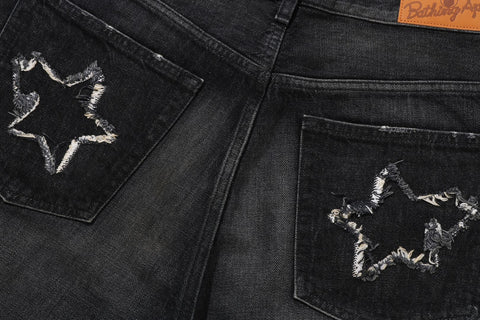 STA PATCH WORK LOOSE FIT DENIM PANTS