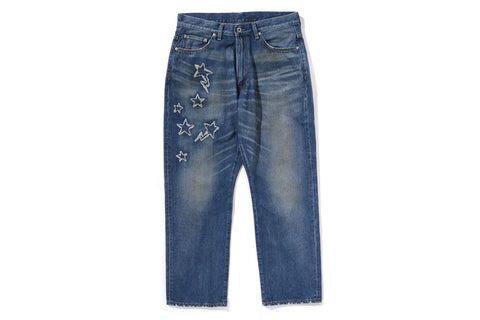 STA PATCH WORK LOOSE FIT DENIM PANTS