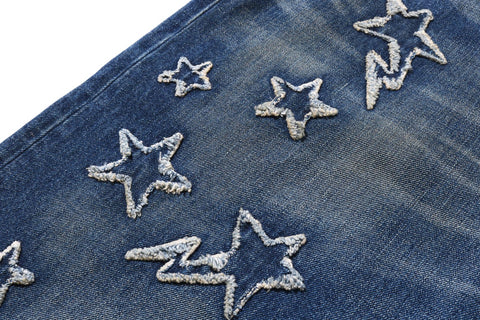 STA PATCH WORK LOOSE FIT DENIM PANTS