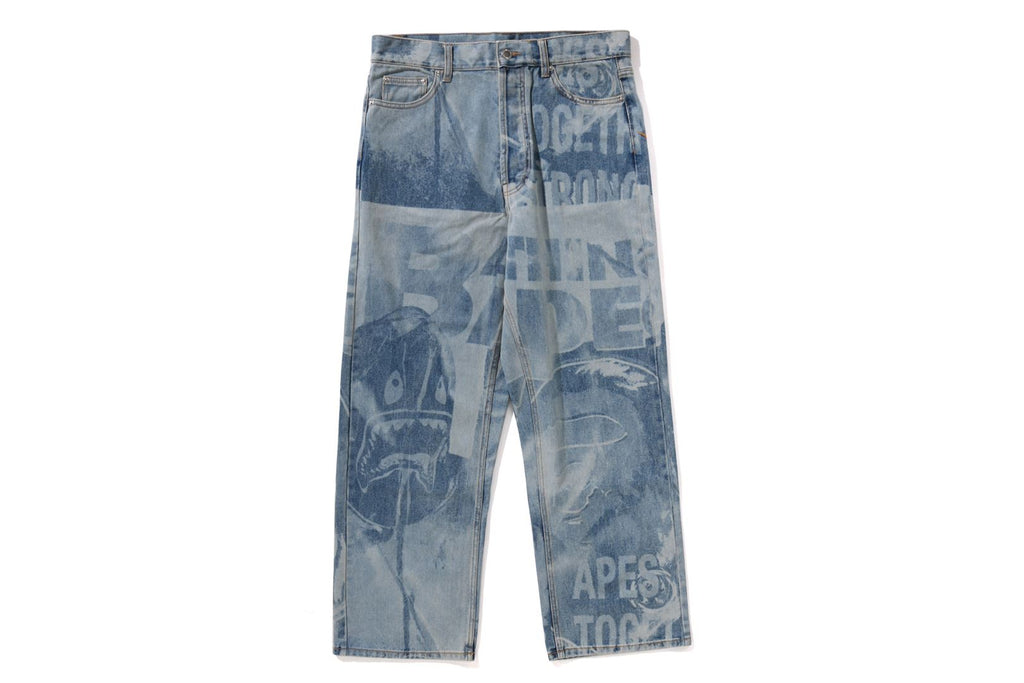 OVERALL LASERED RELAXED FIT 13 OZ DENIM PANTS
