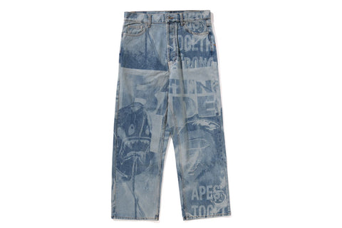 OVERALL LASERED RELAXED FIT 13 OZ DENIM PANTS