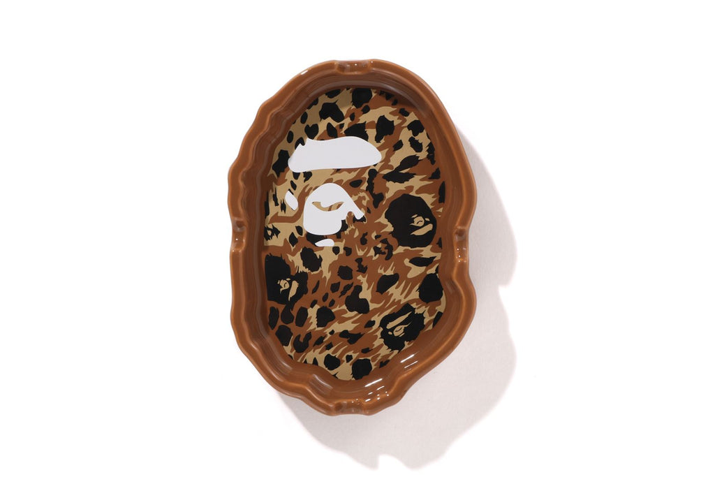 WILD LEOPARD PATTERN APE HEAD ASHTRAY