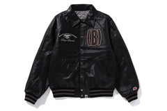 (B)APE LEATHER VARSITY JACKET