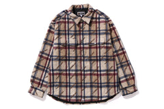 A BATHING APE LOGO CHECK PATTERN  PADDED FLANNEL SHIRT JACKET