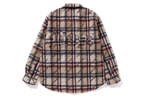 A BATHING APE LOGO CHECK PATTERN  PADDED FLANNEL SHIRT JACKET