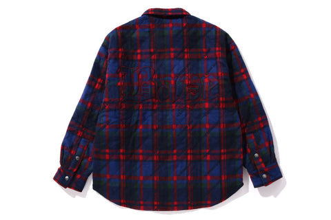 A BATHING APE LOGO CHECK PATTERN  PADDED FLANNEL SHIRT JACKET