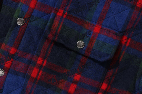 A BATHING APE LOGO CHECK PATTERN  PADDED FLANNEL SHIRT JACKET