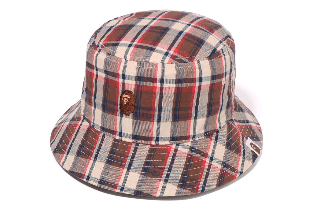 MINI BAPE CHECK BUCKET HAT