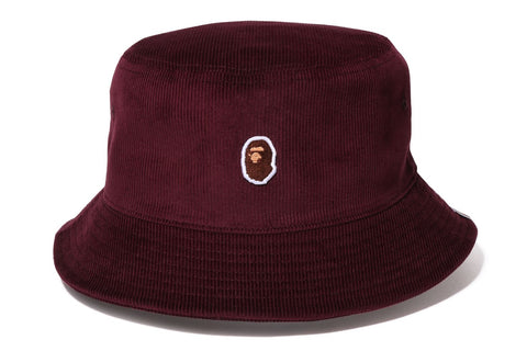 APE HEAD CORDUROY BUCKET HAT