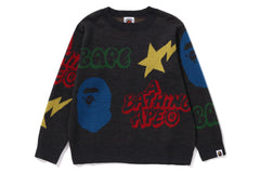 BAPE GRAFFITI PATTERN KNIT