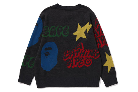 BAPE GRAFFITI PATTERN KNIT