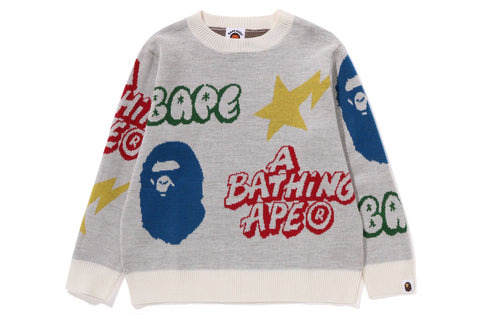 BAPE GRAFFITI PATTERN KNIT