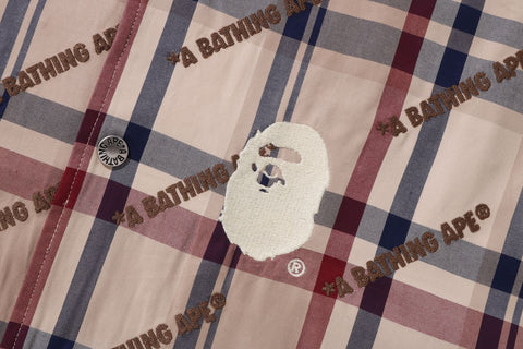 A BATHING APE LOGO CHECK PATTERN COACH JACKET