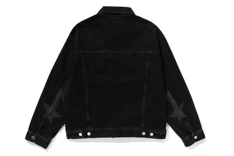 METAL LOGO PIN DENIM JACKET