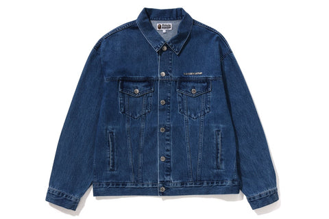 METAL LOGO PIN DENIM JACKET