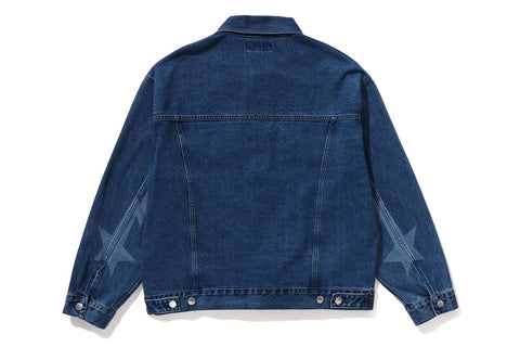 METAL LOGO PIN DENIM JACKET