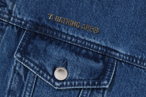 METAL LOGO PIN DENIM JACKET