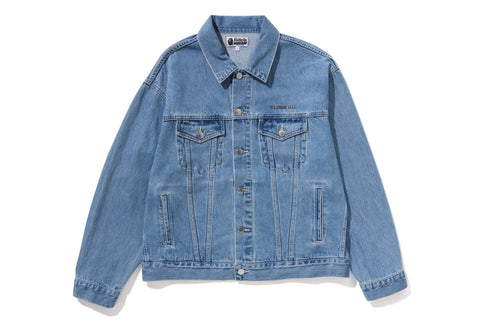 METAL LOGO PIN DENIM JACKET