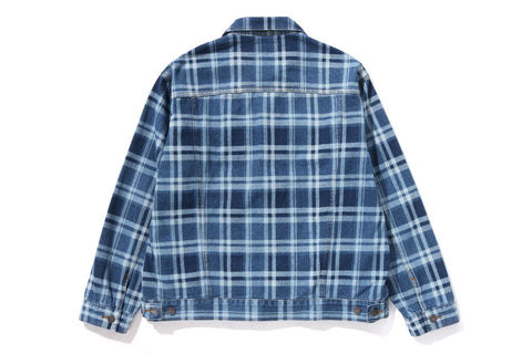 BAPE CHECK DENIM JACKET