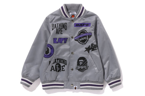 EMBLEM PRINT STADIUM JACKET