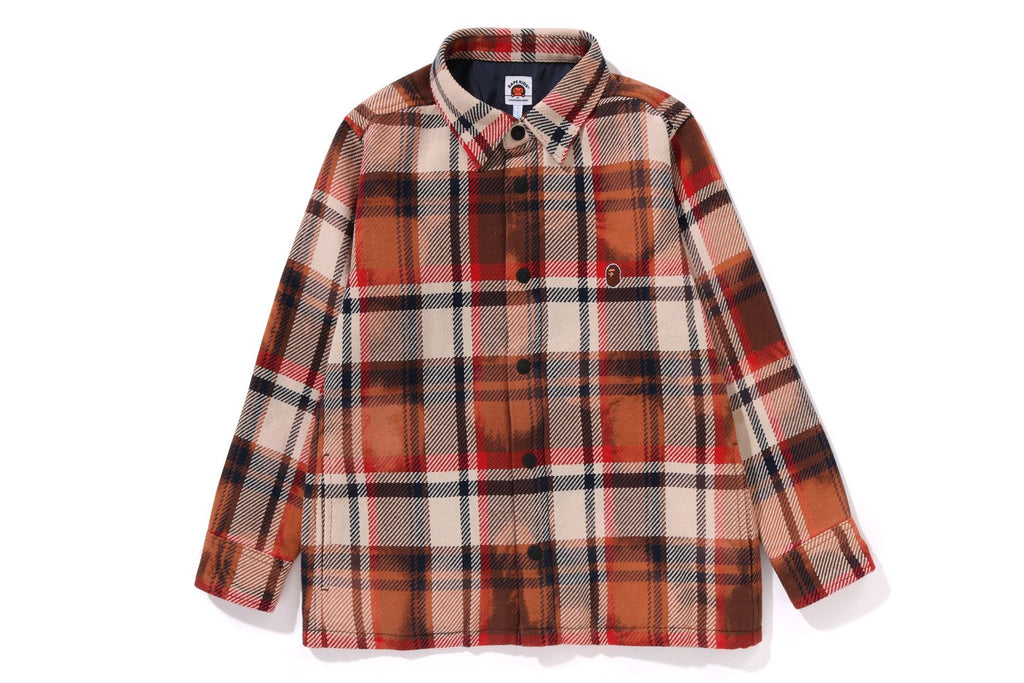 BLEACHED BAPE CHECK SHIRT JACKET