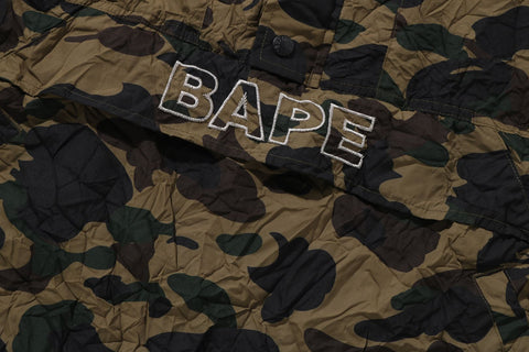CRINKLE EFFECT 1ST CAMO HALF ZIP HOODIE JACKET