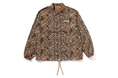 WILD LEOPARD PATTERN COACH JACKET