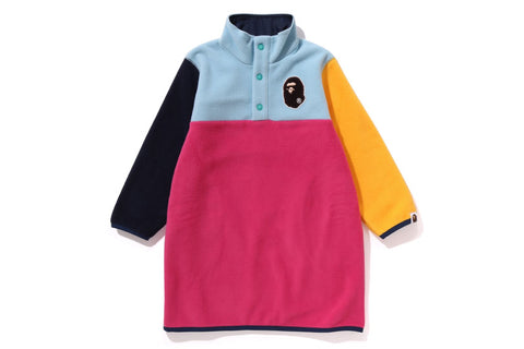 APE HEAD COLOR BLOCK FLEECE ONEPIECE