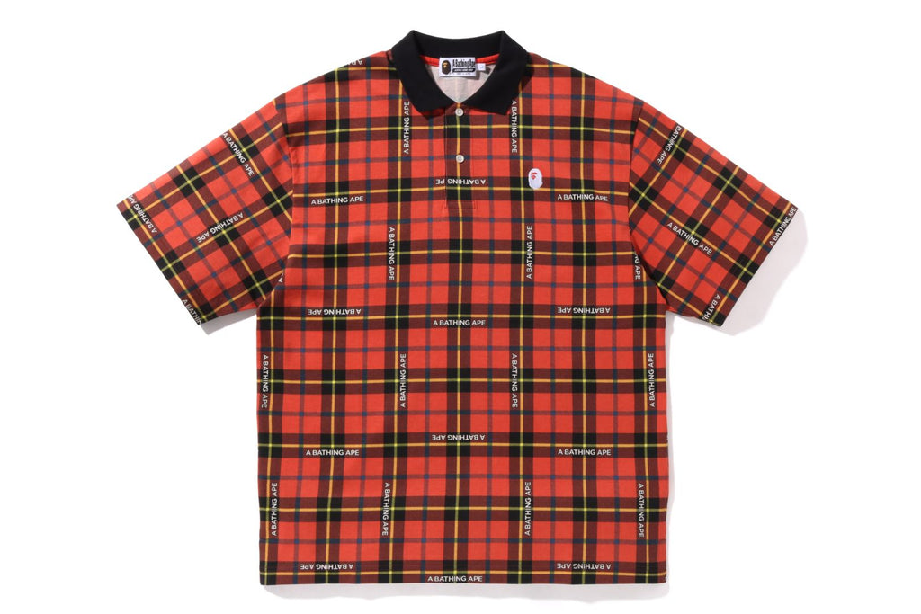 BAPE LOGO CHECK RELAXED FIT POLO