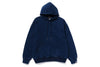 LOGO RIBBING INDIGO PULLOVER HOODIE