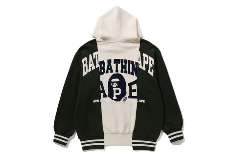 BAPE BADGES COLOR BLOCKING PULLOVER HOODIE