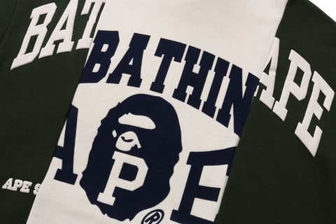 BAPE BADGES COLOR BLOCKING PULLOVER HOODIE