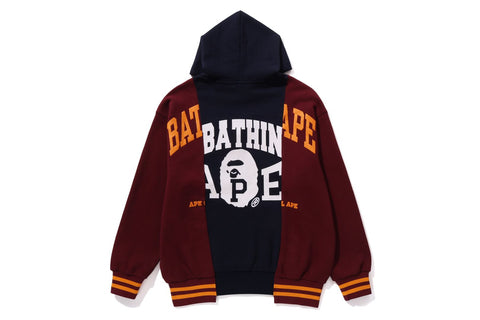 BAPE BADGES COLOR BLOCKING PULLOVER HOODIE