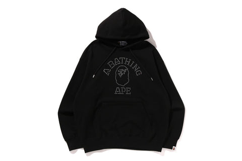 RHINESTONE COLLEGE PULLOVER HOODIE