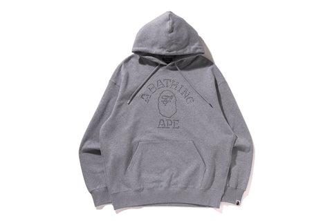 RHINESTONE COLLEGE PULLOVER HOODIE