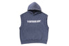 STUDDED GARMENT DYE LOGO SLEEVELESS PULLOVER HOODIE