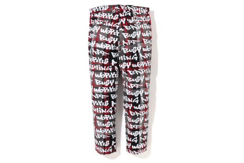 BAPE GRAFFITI CHECK ONE POINT RELAXED FIT PANTS