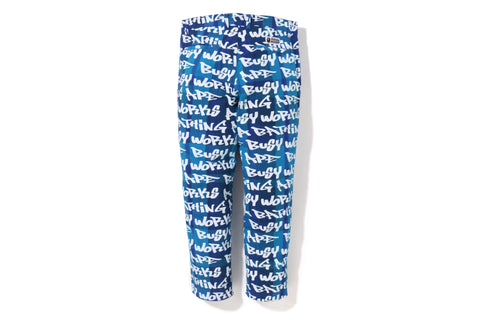 BAPE GRAFFITI CHECK ONE POINT RELAXED FIT PANTS