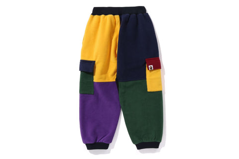 APE  HEAD COLOR BLOCK FLEECE PANTS