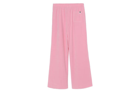 CRYSTAL STONE APE HEAD VELOUR WIDE PANTS